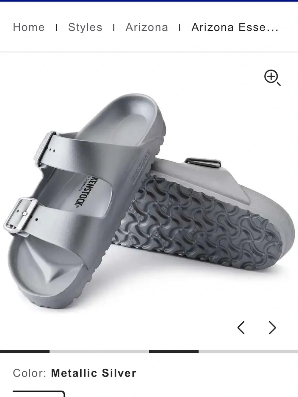 Birkenstock Arizona Sandals Silver Metallic